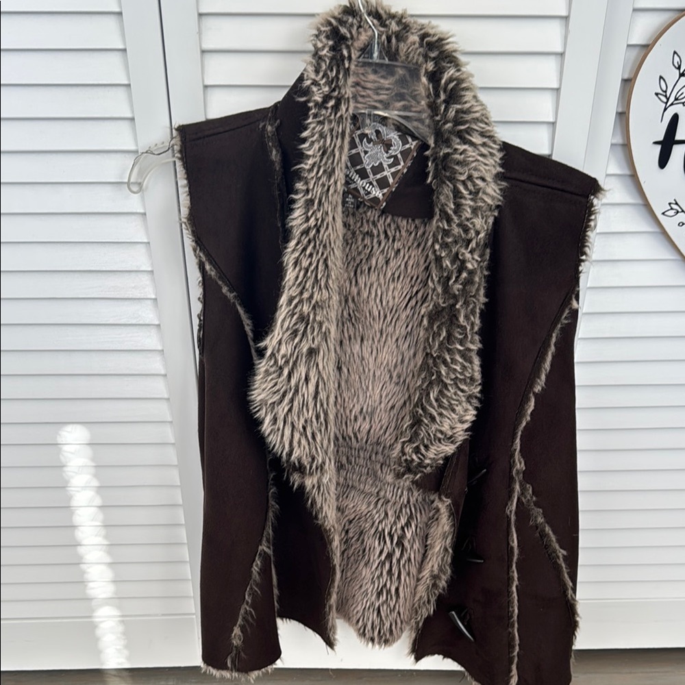 Brown Faux Fur Vest